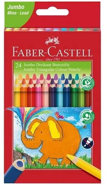 Jumbo Triangular colour pencils wallet of 24