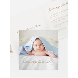 Dankeskarten Geburt selbst gestalten mit Spruch und Fotos im Onlinedesigner bei Meine-Kartenmanufaktur.de