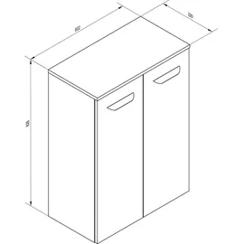 Fackelmann Luxor Doppel-Midischrank 60,2 x 82,6 x 32 cm Weiß/Braun