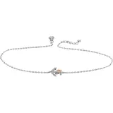 FIRETTI Fußkette FIRETTI "Schmuck Geschenk Silber 925 Körperschmuck Ankerkette", rosa (silberfarben, roségoldfarben, weiß, weiß), Fußketten, Damen, Silber 925 (Sterlingsilber), mit Zirkonia (synth.)