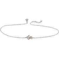 FIRETTI Fußkette FIRETTI "Schmuck Geschenk Silber 925 Körperschmuck Ankerkette", rosa (silberfarben, roségoldfarben, weiß, weiß), Fußketten, Damen, Silber 925 (Sterlingsilber), mit Zirkonia (synth.)