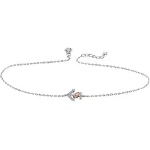 FIRETTI Fußkette FIRETTI "Schmuck Geschenk Silber 925 Körperschmuck Ankerkette", rosa (silberfarben, roségoldfarben, weiß, weiß), Fußketten, Damen, Silber 925 (Sterlingsilber), mit Zirkonia (synth.)