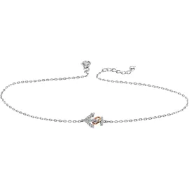 FIRETTI Fußkette FIRETTI "Schmuck Geschenk Silber 925 Körperschmuck Ankerkette", rosa (silberfarben, roségoldfarben, weiß, weiß), Fußketten, Damen, Silber 925 (Sterlingsilber), mit Zirkonia (synth.)