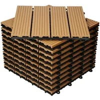 ECD Germany WPC Terrassenfliesen 30x30 cm 44er Spar Set
