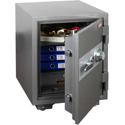Tresor MCW-L48, feuerfest (60min) Safe Geldschrank Doppelbolzenverriegelung, 84kg Metall 68x48x47cm 48L ~ grau