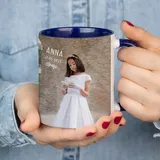 Wanapix | Personalisierte Tasse mit Foto/Text | 325 ml | Bedrucken/Fototasse/Motivtasse/Werbetasse/Firmentasse | Personalisierte Geschenke | Becher aus Keramik | DUNKLES BLAU