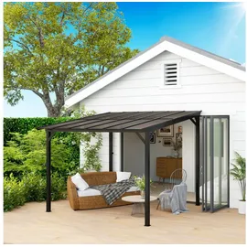 Outsunny Pergola Pavillon 3 x 3 m Dunkelgrau