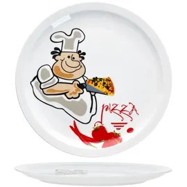 Mambocat 4er Set Alberto Pizzateller Ø30,5cm 4 Personen XL-Teller Platte groß Pizzabäcker
