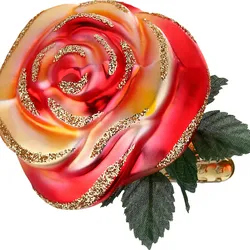 Christbaumschmuck Glas Rosenblüte auf Clip Weihnachtskugeln Blumen Anhänger
