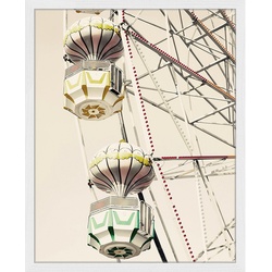 ANY IMAGE Digitaldruck »Riesenrad«, Rahmen: Buchenholz, weiß - weiss