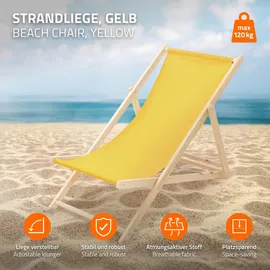 ECD Germany Sonnenliege 100 x 83 x 57,5 cm Gelb