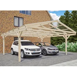 Doppelcarport SKANHOLZ "Westerwald", beige (natur), H: 220cm, Carports