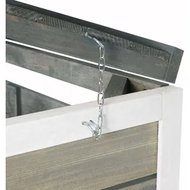 Mendler Mülltonnenbox HWC-H74 126 x 316 cm grau-weiß