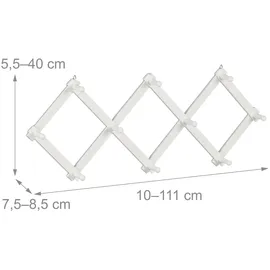 Relaxdays Wandgarderobe Ausziehbar Weiß