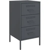 VidaXL Nachttisch Anthrazit 36x39x68 cm Stahl