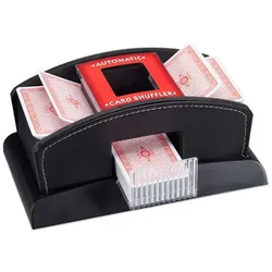 Relaxdays 10023479, Kartenmischer, Schwarz, Rot