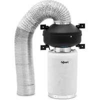 Hillvert Abluftset Aktivkohlefilter, Rohrventilator, Abluftschlauch 130 mm Auslass