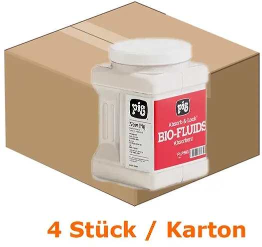 Absorptions Streumittel PIG Absorb Lock 4 Flaschen Absorbiert 121,1 L je Karton, 4 Streuflaschen