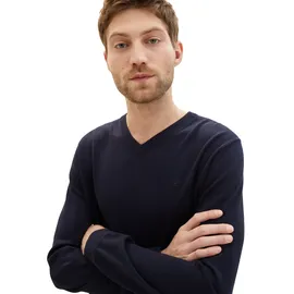 Tom Tailor V-Ausschnitt-Pullover Blau S