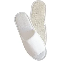 10x10 Paar Slipper "Antislip" Weiss 28,5 cm lang Hotelslipper Hotelhausschuhe Gästehausschuhe Einwegslipper