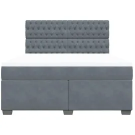 vidaXL Boxspringbett 180 x 200 cm Dunkelgrau