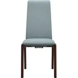 Polsterstuhl STRESSLESS "Laurel", blau (aqua dinamica, walnuss), B:57cm H:105cm T:60cm, Microfaser DINAMICA (88% Polyester, 12% Polyurethan), Stühle, Polsterstuhl, High Back, Größe M, mit abgerundeten Beinen in Walnuss