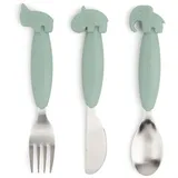 Done by Deer Easy Grip Baby-Besteck grün 3 El.