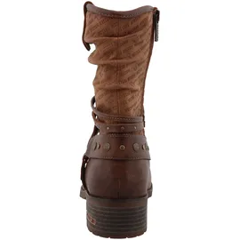Mustang Winterboots MUSTANG SHOES "Fabienne", Damen, Gr. 37, dunkelbraun, Lederimitat, used, Schuhe Winterboots, Stiefelette, Westernboots im Used-Look