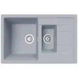 Küchen-Preisbombe Sam 78x50 mm Einbauspüle hellgrau croma Handbetätigung 780 x 500 mm