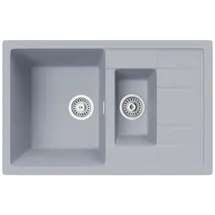 Küchen-Preisbombe Sam 78x50 mm Einbauspüle hellgrau croma Handbetätigung 780 x 500 mm
