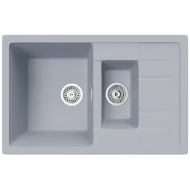 Küchen-Preisbombe Sam 78x50 mm Einbauspüle hellgrau croma Handbetätigung 780 x 500 mm