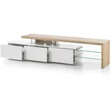 MCA Furniture Alimos TV-Rack 2040 mm weiß matt/Asteiche