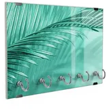 DEQORI Schlüsselbrett 'Palmenspiel in Mint', (1 St), Schlüsselhalter Schlüssel Haken Schlüsselboard modern Schlüsselleiste grün