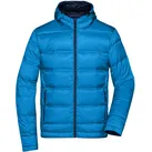 Herren Kapuzen Daunenjacke - Farbe blau - Größe M
