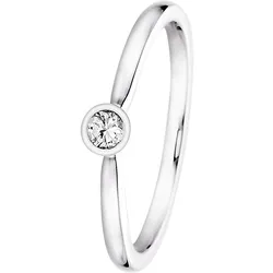 trendor 532481 Diamantring 585 Weißgold Brillant 0,10 Karat Verlobungsring, 54/17,2