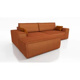 A&J MöbelLand Ecksofa TOR mit Schlaffunktion. Farbe: Terra. - Braun