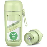 AMZCHEF Smoothie Maker To Go - Antioxidantien Vakuum Bottle Blender mit 10 Klingen für Fresh Juice, Smoothie und Shake - Mini Tragbarer Mixer für Sport, Reisen - Grün