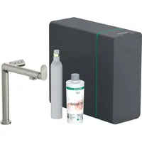 Hansgrohe Aqittura M91 SodaSystem 240 1jet, Starter Set, Edelstahl Finish