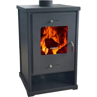 Kaminofen EKO 96175 Anthrazit Holzofen 7 kW Kamin Ofen Dauerbrandofen Werkstattofen Schwedenofen Hüttenofen Heizofen - Grau