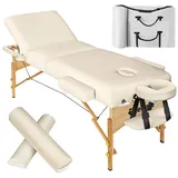 Tectake tectake® 3 Zonen Massageliege-Set, inklusive Lagerungsrollen und Tragetasche, klappbar und höhenverstellbar, 218 x 102 x 65 - 90 cm