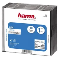 Hama 51275 CD-Leerhülle SlimLine 10er-Pack transperant / schwarz