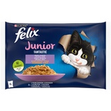Felix 4x 85g Junior Fantastic mit Lachs & Huhn Felix Nassfutter für Katzen