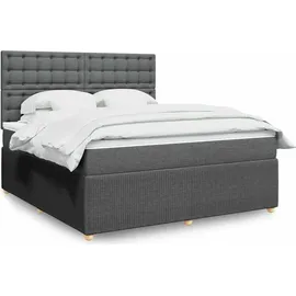 vidaXL Boxspringbett 180 x 200 cm Dunkelgrau