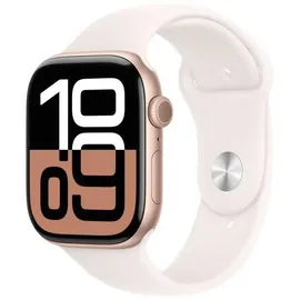 Apple Watch Series 10 GPS 46 mm Aluminiumgehäuse roségold Sportarmband blassrosa S/M