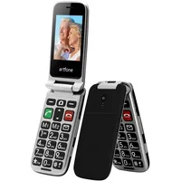 artfone CF241A GSM Seniorenhandy Klapphandy Ohne Vertrag mit Ladestation und Kamera丨Dual SIM Handy mit Notruftaste丨2,4 Zoll Farbdisplay丨Rentner Handy große Tasten丨FM丨1300mAh Akku丨Bluetooth - Schwarz