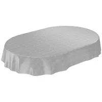 ANRO Wachstuchtischdecke Wachstuch Wachstischdecke Tischdecke Wachstuchdecke Grau Leinenoptik Oval