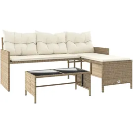 vidaXL Gartensofa in L-Form Loungesofa beige