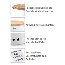 Continenta Brottopf oval mit Holzdeckel 36x23x15,5 cm