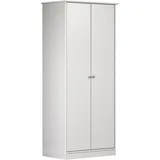 Home affaire Kleiderschrank Delsbo Garderobenschrank Wäscheschrank Kiefer (1-St., schöner Schrank in Landhaus Design) Massivholz Schlafzimmerschrank in Weiß - (B/T/H) 73/50/175 cm weiß