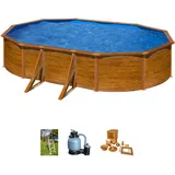 Gre Pacific oval Pool Set 4-tlg. 610 x 375 x 120 cm inkl. Sandfilteranlage